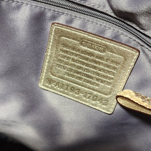 COACH Audrey soft smooth and supple cream leather tote w/snakeskin trim/dustbag - Picture 10 of 15